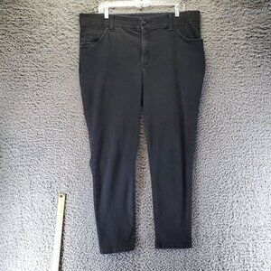 Lee Jeans Womens 18W Black Skinny Leg Mid Rise Flex Motion Regular Fit Plus Size